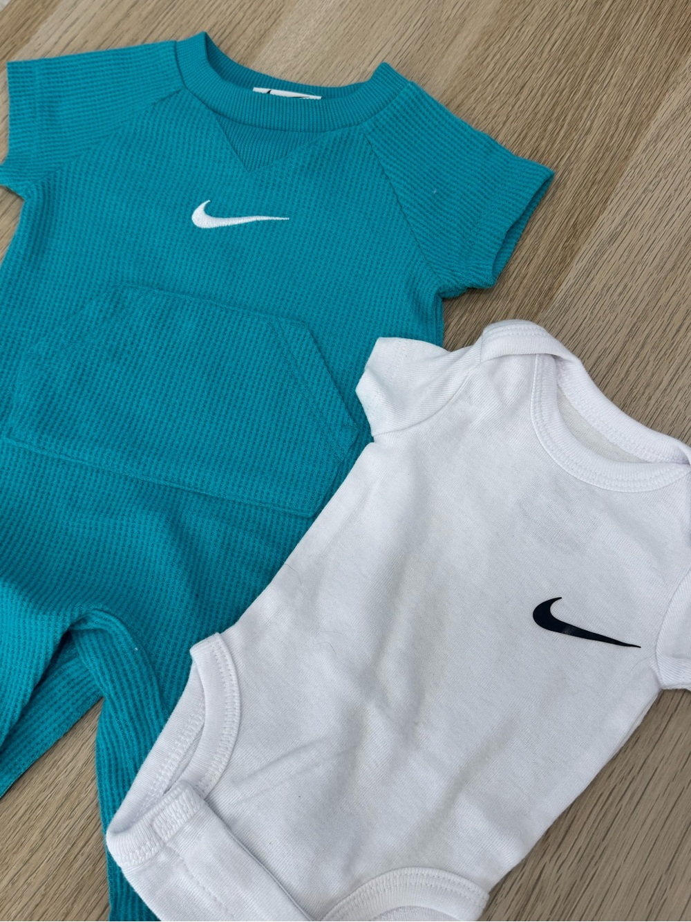Nike Kids Teal Romper & White Bodysuit Set